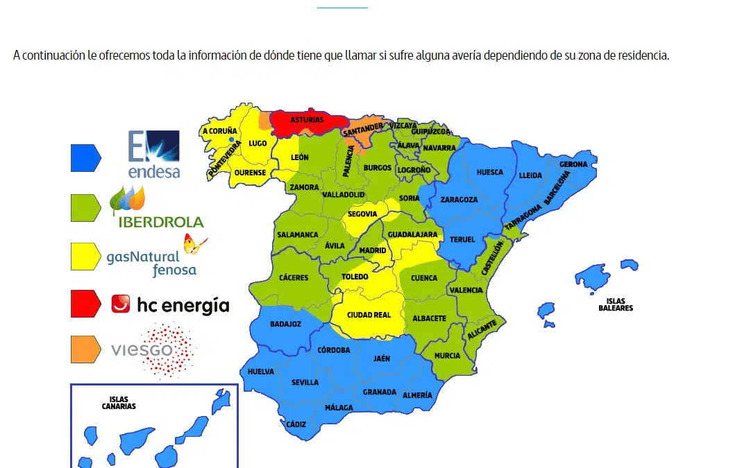 Mapa distribuidoras España
