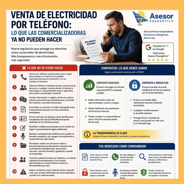 Blog de tu Asesor Energético 10 Venta de electricidad por teléfono: lo que las comercializadoras ya no pueden hacer