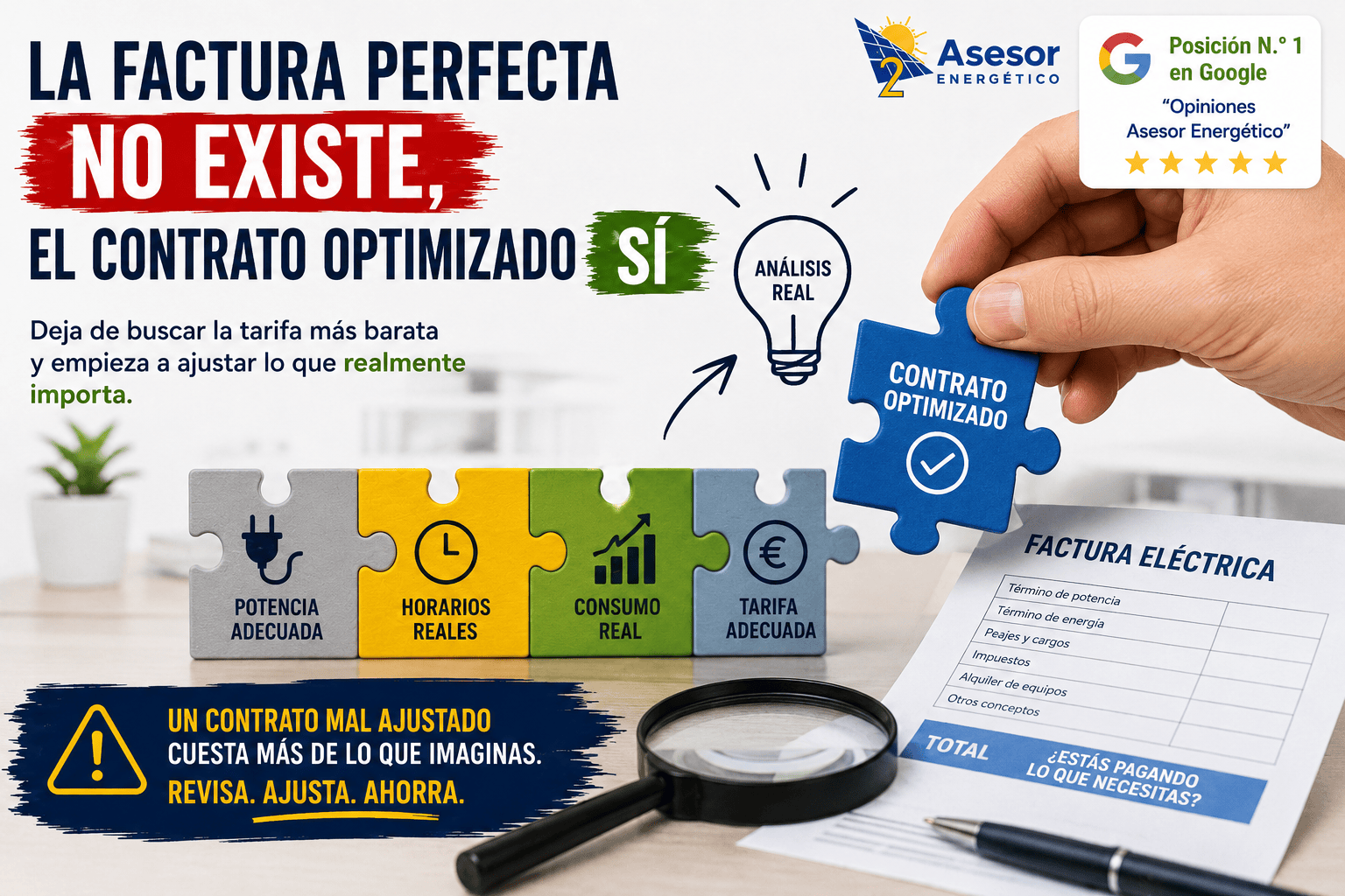 Blog de tu Asesor Energético 6 La factura perfecta no existe, el contrato optimizado sí