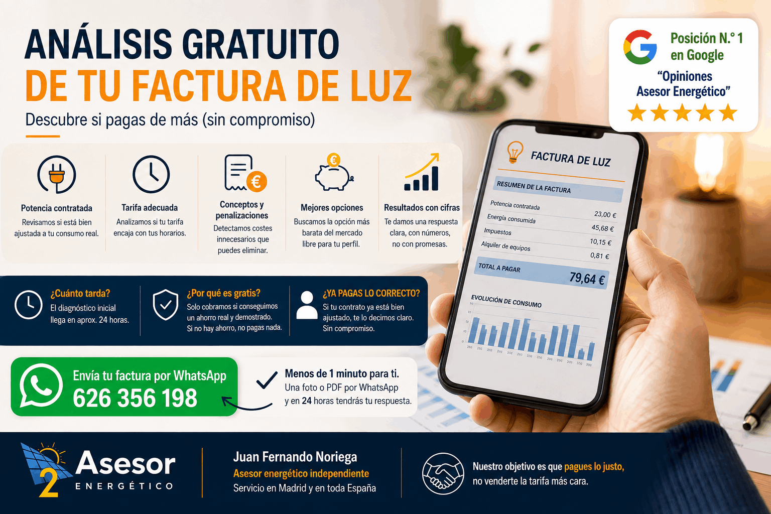 Análisis gratuito de factura de luz para particulares